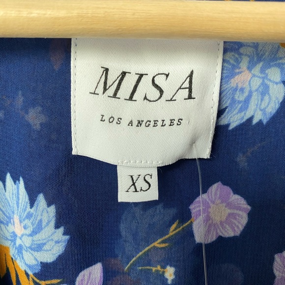 Misa Floral Print Navy Ruffle Dress XS - Picture 4 of 5
